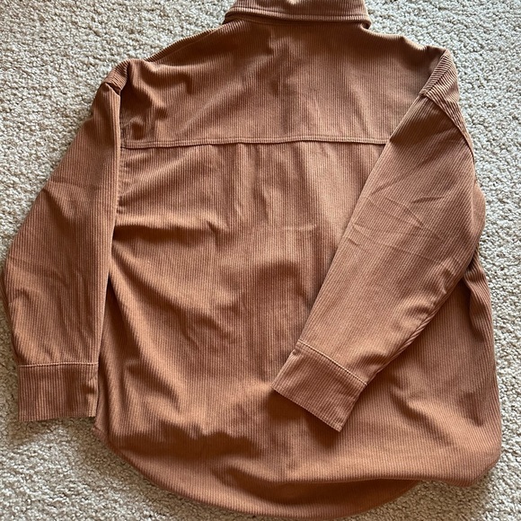 Women’s Medium Brown Long Sleeve Corduroy Shacket - Picture 2 of 5
